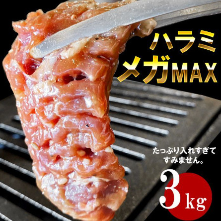 【テレビで紹介されました】メガ盛り 味付き 牛ハラミ3kg 　サムネイル