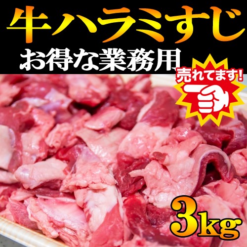 【他サイトで爆売れ中】牛ハラミすじ3kg　 米国産　肉　牛肉   冷凍　煮込み　カレーサムネイル