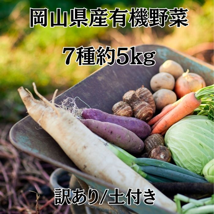 岡山県 有機野菜 7種類 約5kgセット(季節の野菜詰合せ)訳ありサムネイル