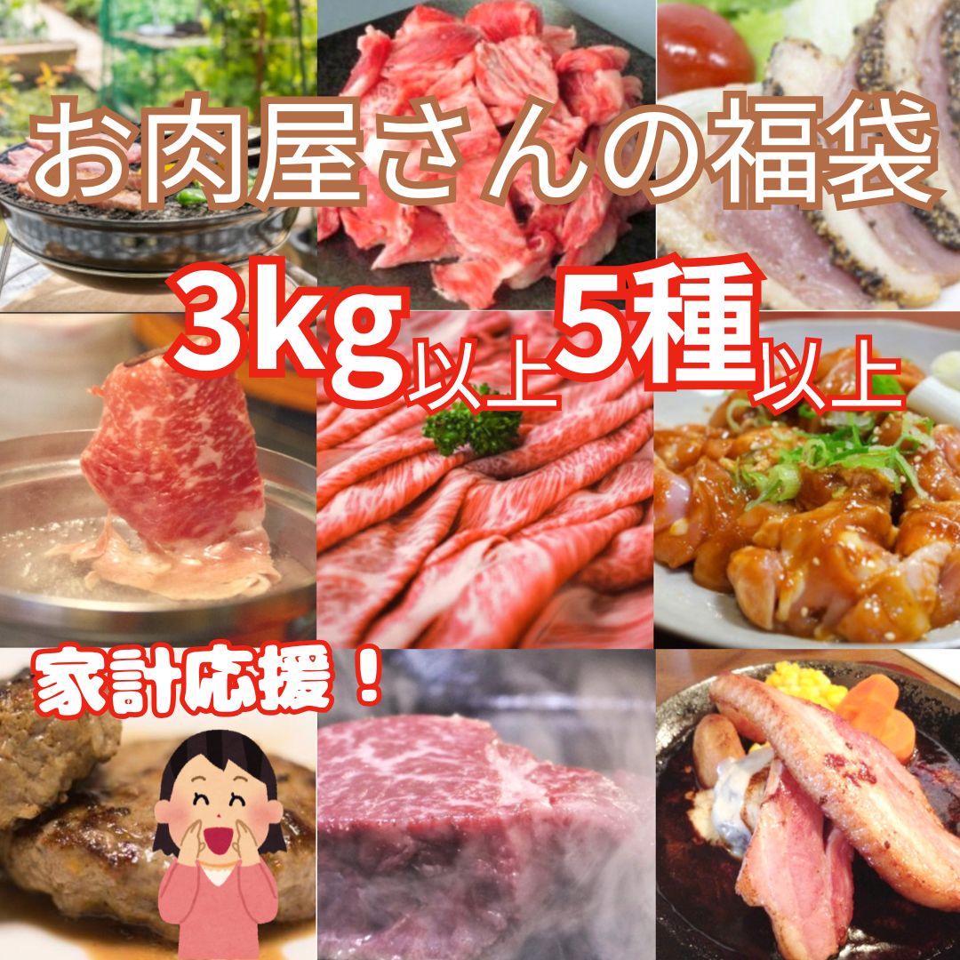 【4月限定】家計応援SALE【お肉屋さんの福袋】3kg5種詰合せサムネイル