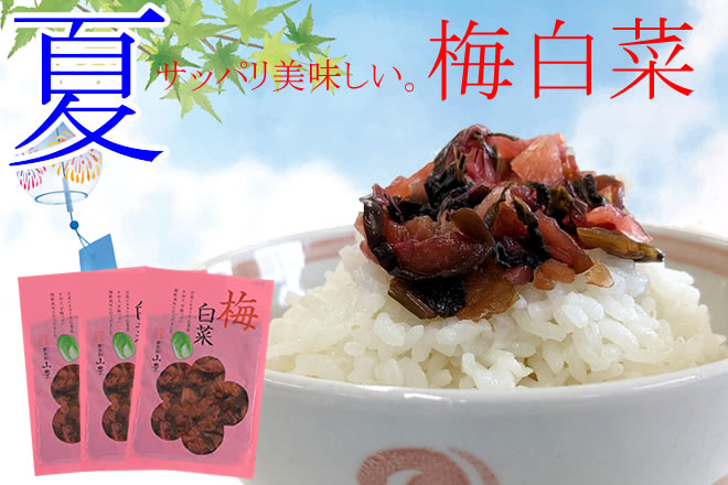 【3袋】梅白菜(100g×3)/有吉くんの正直さんぽで紹介!/日本三大漬菜・広島菜を使用した梅酢風味サムネイル