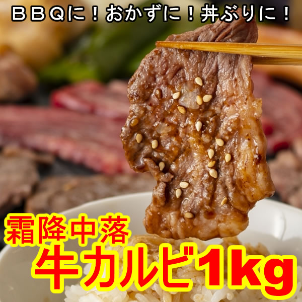 【1kg】牛霜降中落ちカルビ(500g×2)サムネイル
